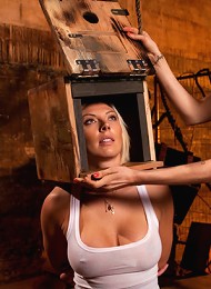 Beautiful Blonde with Big Tits gets Oiled up and Used as a Cum Canvas